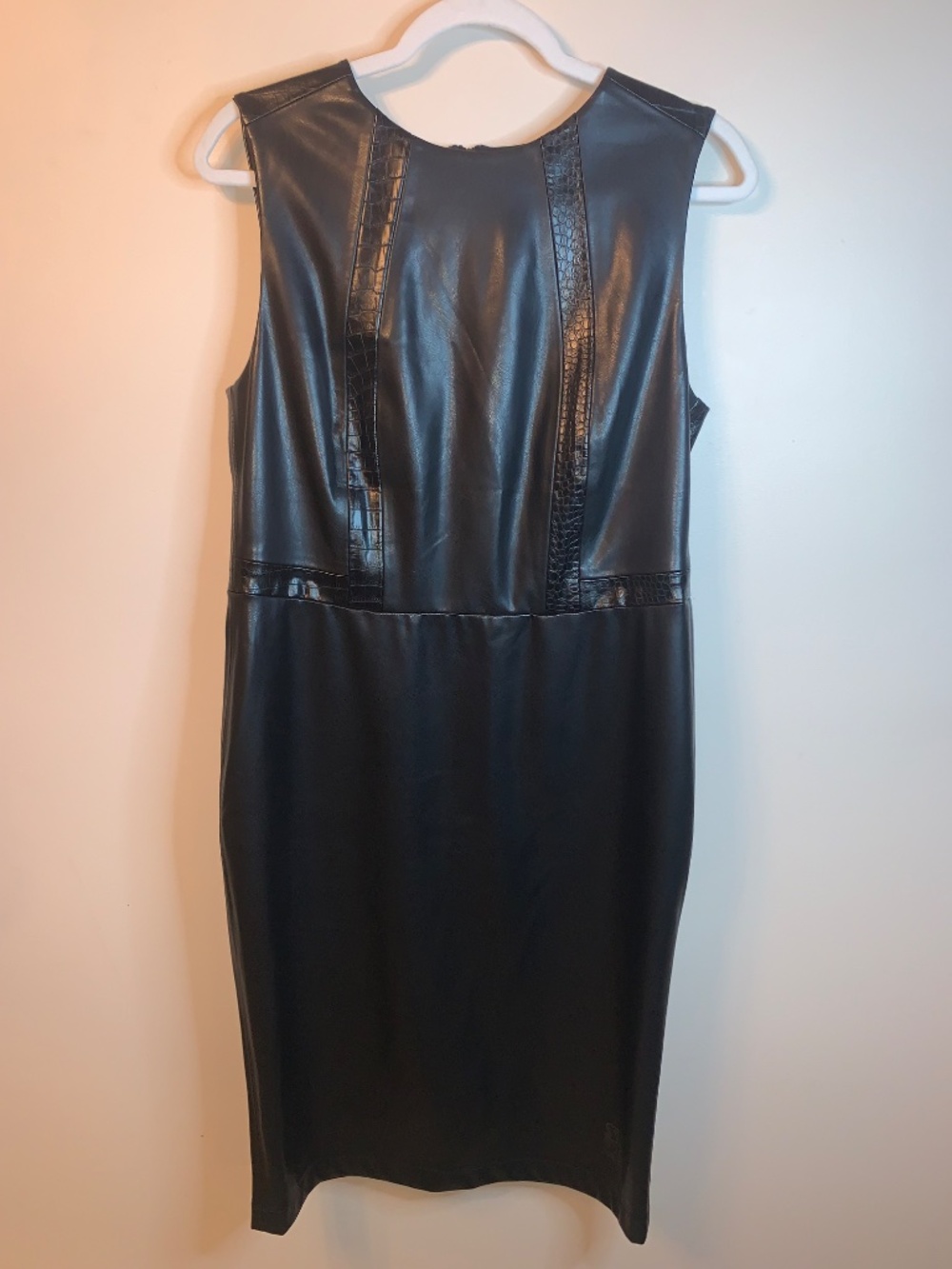 Sportalm Orivelle Leather Like Dress Black Midi 42 - Picture 3 of 11